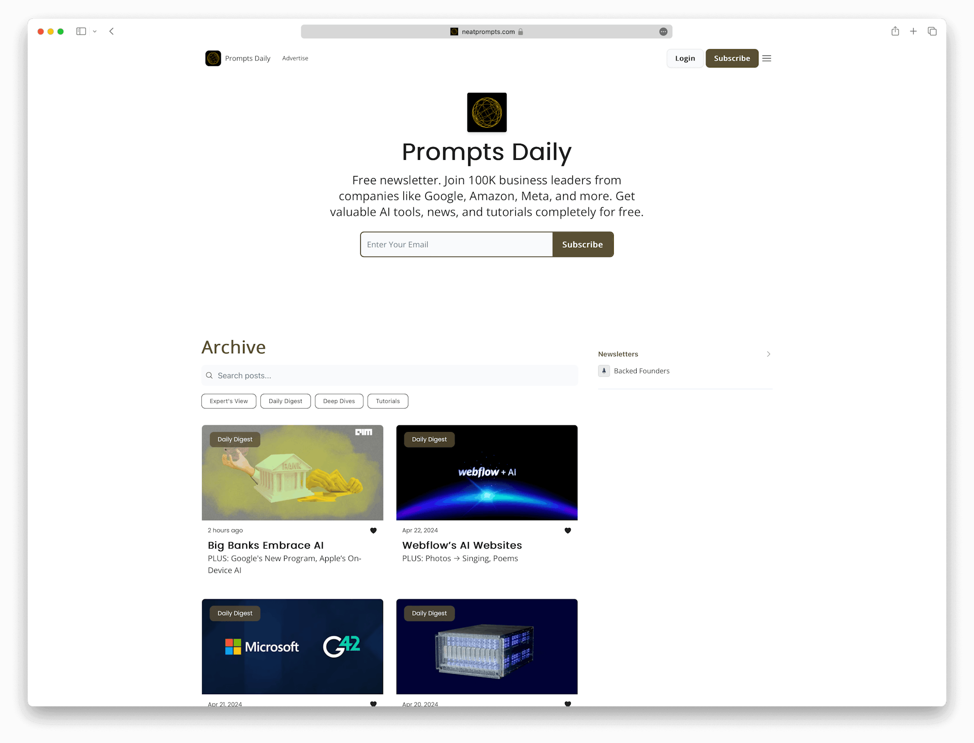Screenshot example of prompt-engineering-daily newsletter