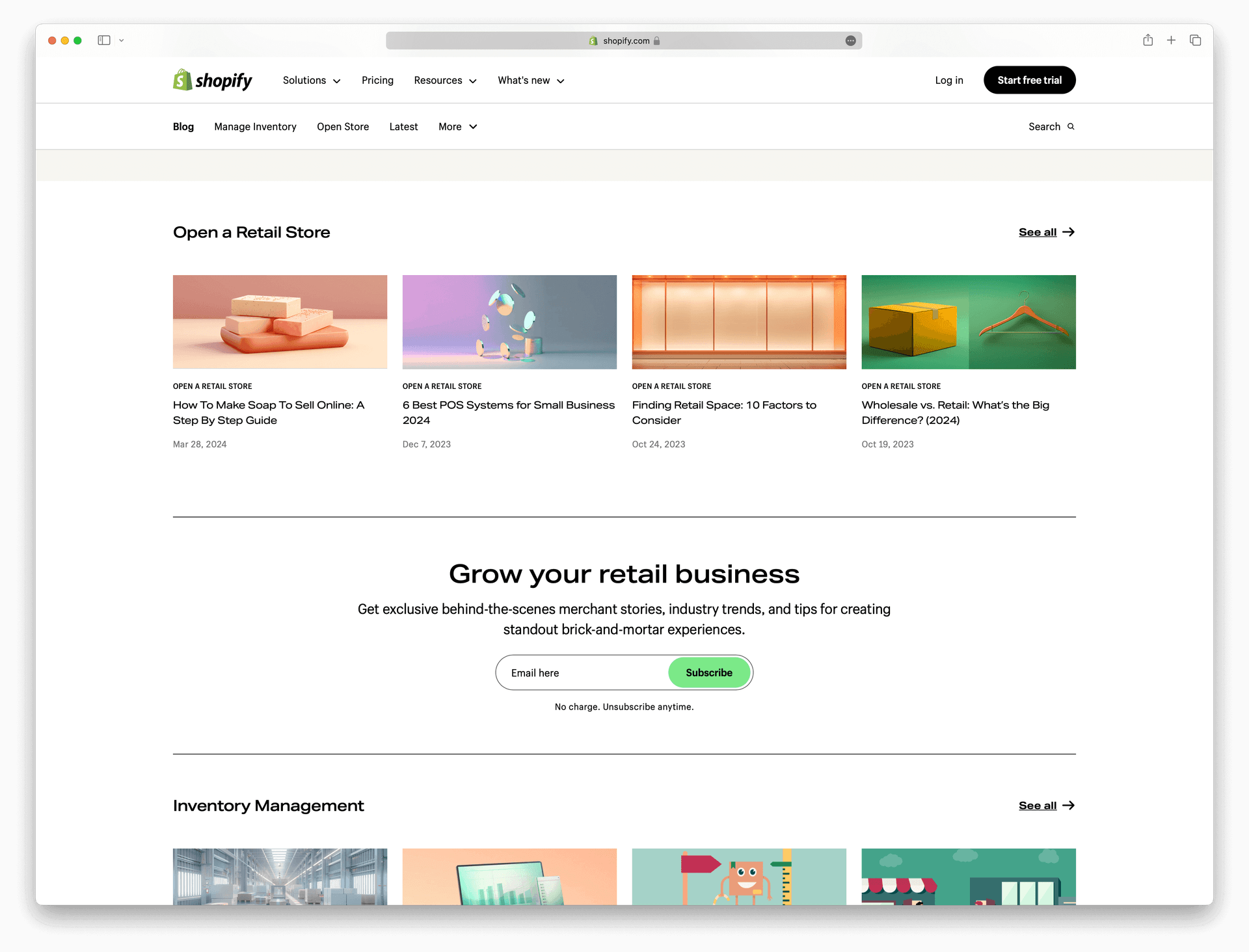 Screenshot example of shopify-retail-newsletter newsletter