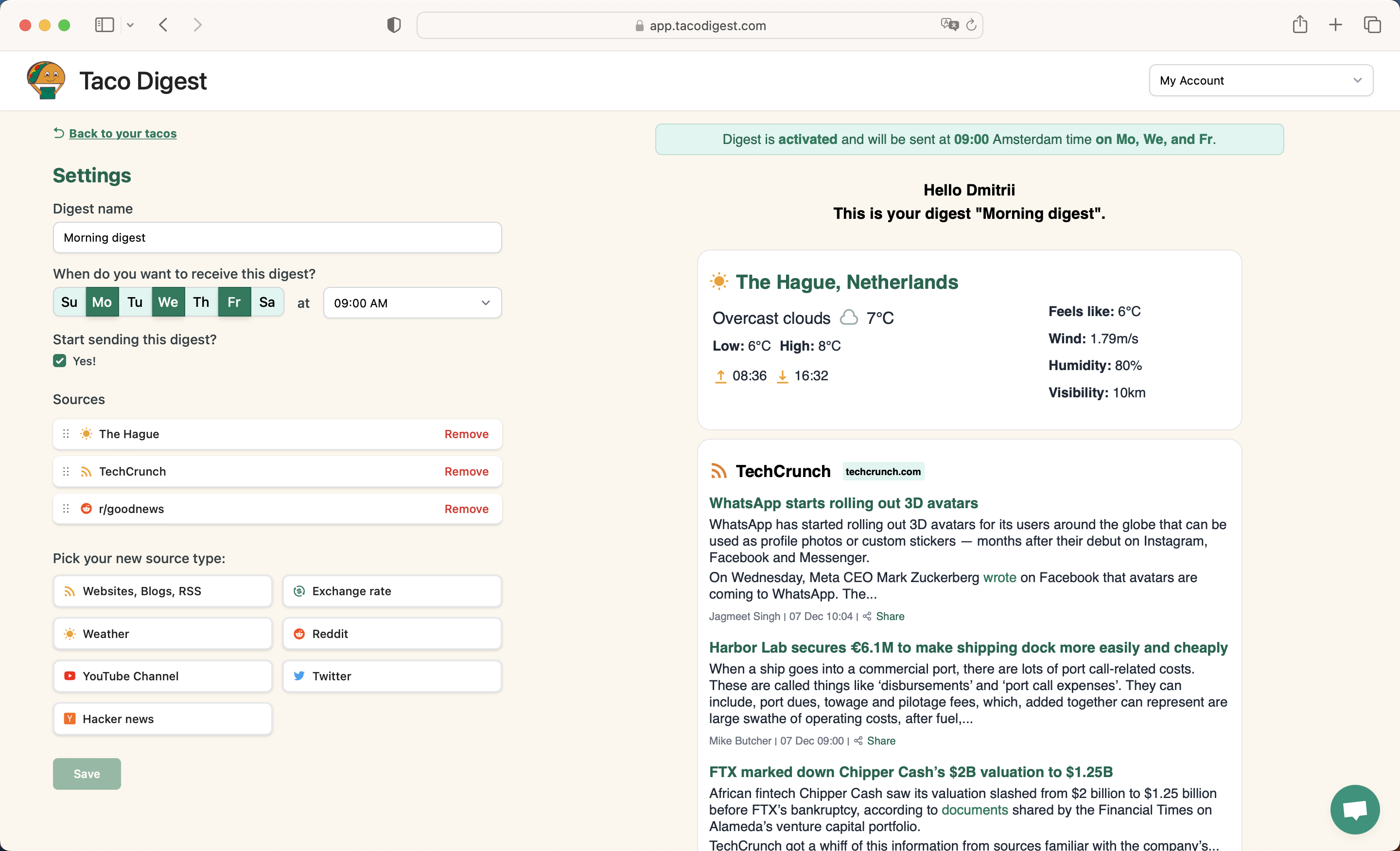 Screenshot example of Add sources