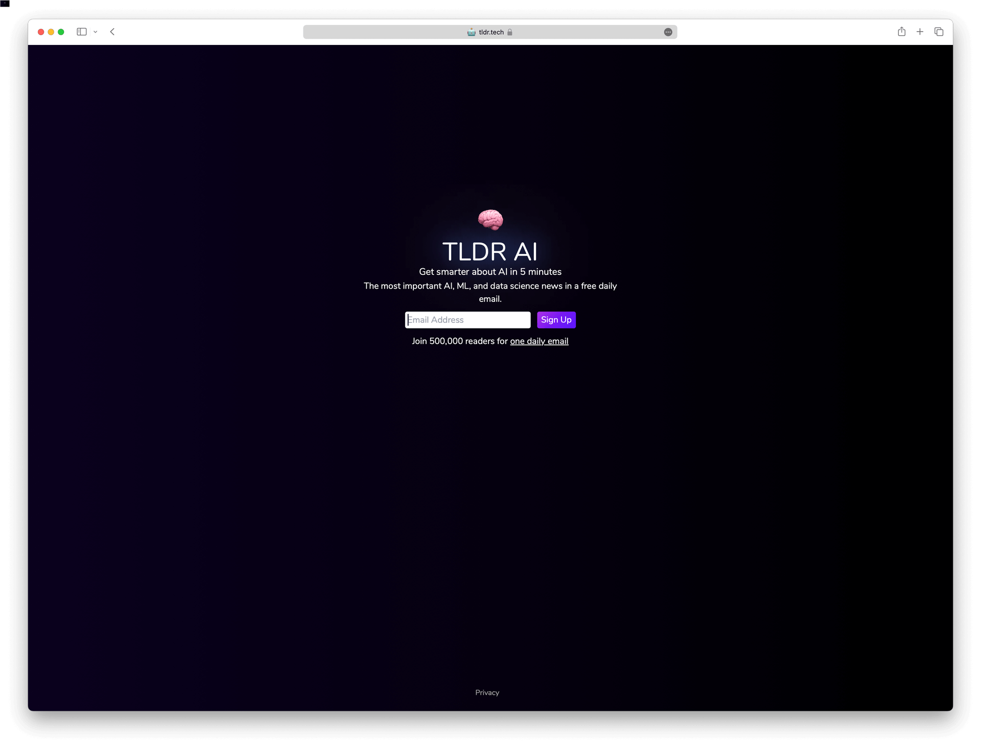 Screenshot example of tldr-ai newsletter